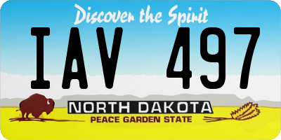 ND license plate IAV497