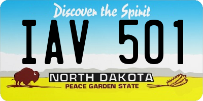 ND license plate IAV501