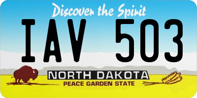 ND license plate IAV503