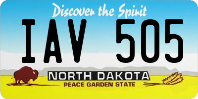 ND license plate IAV505
