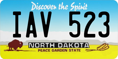 ND license plate IAV523