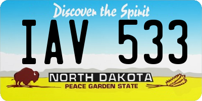 ND license plate IAV533