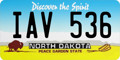 ND license plate IAV536