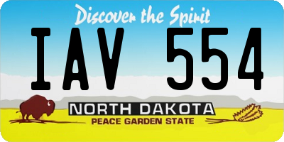 ND license plate IAV554