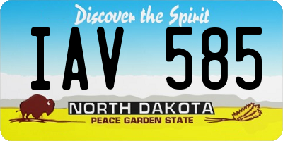 ND license plate IAV585