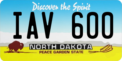 ND license plate IAV600
