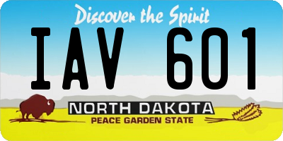 ND license plate IAV601