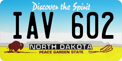 ND license plate IAV602