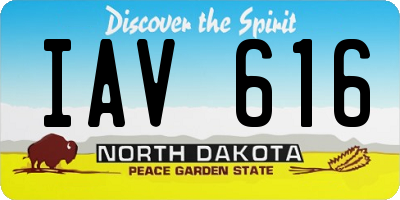 ND license plate IAV616