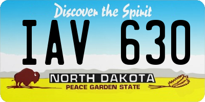 ND license plate IAV630