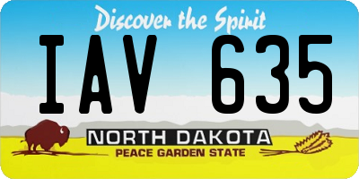 ND license plate IAV635