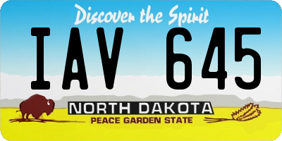 ND license plate IAV645