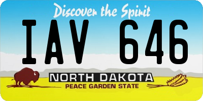 ND license plate IAV646