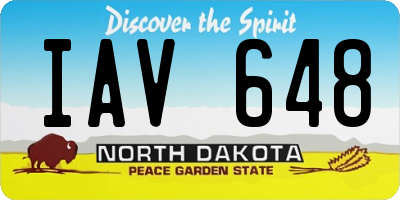 ND license plate IAV648