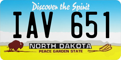 ND license plate IAV651