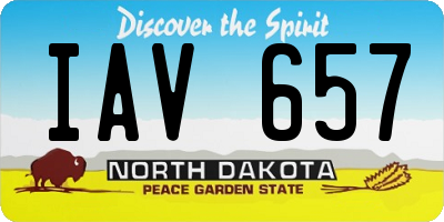 ND license plate IAV657