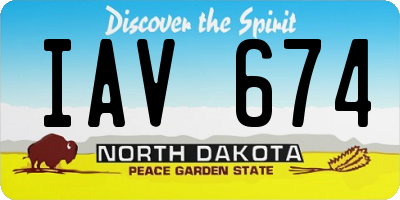 ND license plate IAV674