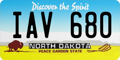ND license plate IAV680