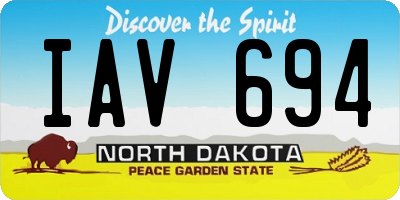 ND license plate IAV694