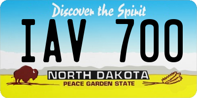 ND license plate IAV700