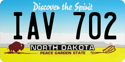 ND license plate IAV702