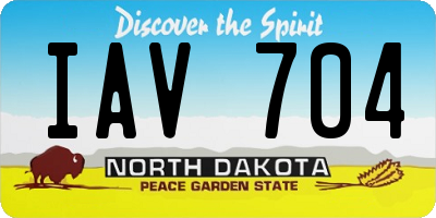 ND license plate IAV704