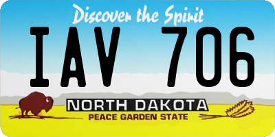 ND license plate IAV706