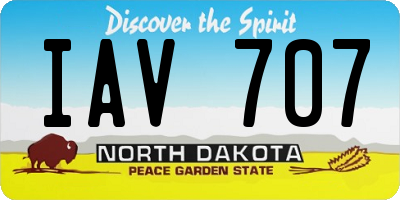 ND license plate IAV707