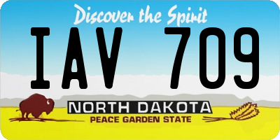 ND license plate IAV709