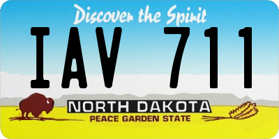 ND license plate IAV711