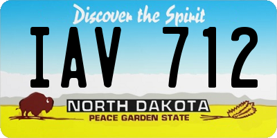 ND license plate IAV712