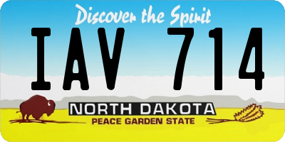 ND license plate IAV714