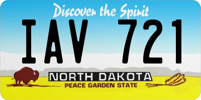 ND license plate IAV721