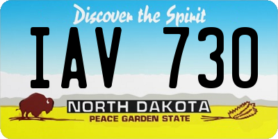 ND license plate IAV730