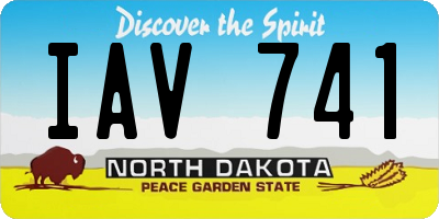 ND license plate IAV741