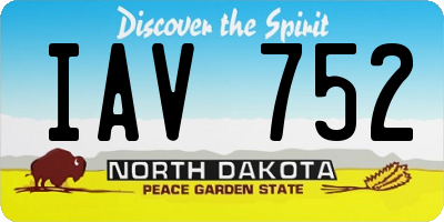 ND license plate IAV752