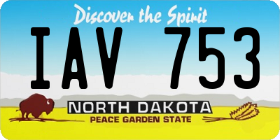 ND license plate IAV753