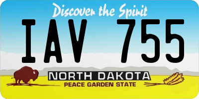 ND license plate IAV755