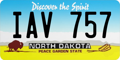 ND license plate IAV757