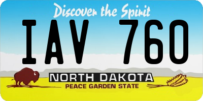 ND license plate IAV760