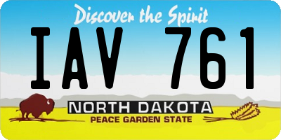 ND license plate IAV761