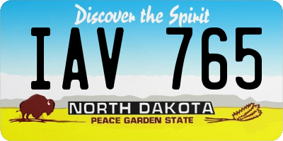 ND license plate IAV765