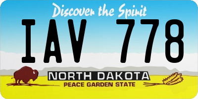 ND license plate IAV778