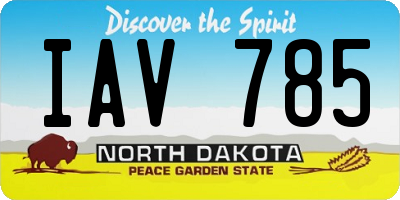 ND license plate IAV785
