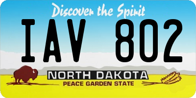 ND license plate IAV802
