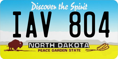 ND license plate IAV804