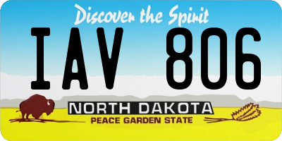 ND license plate IAV806