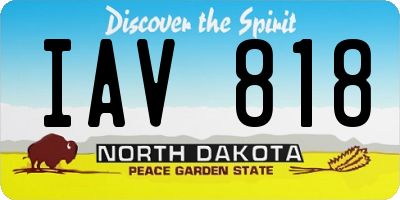 ND license plate IAV818