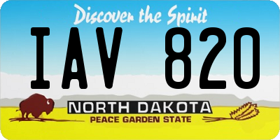 ND license plate IAV820