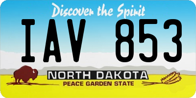 ND license plate IAV853